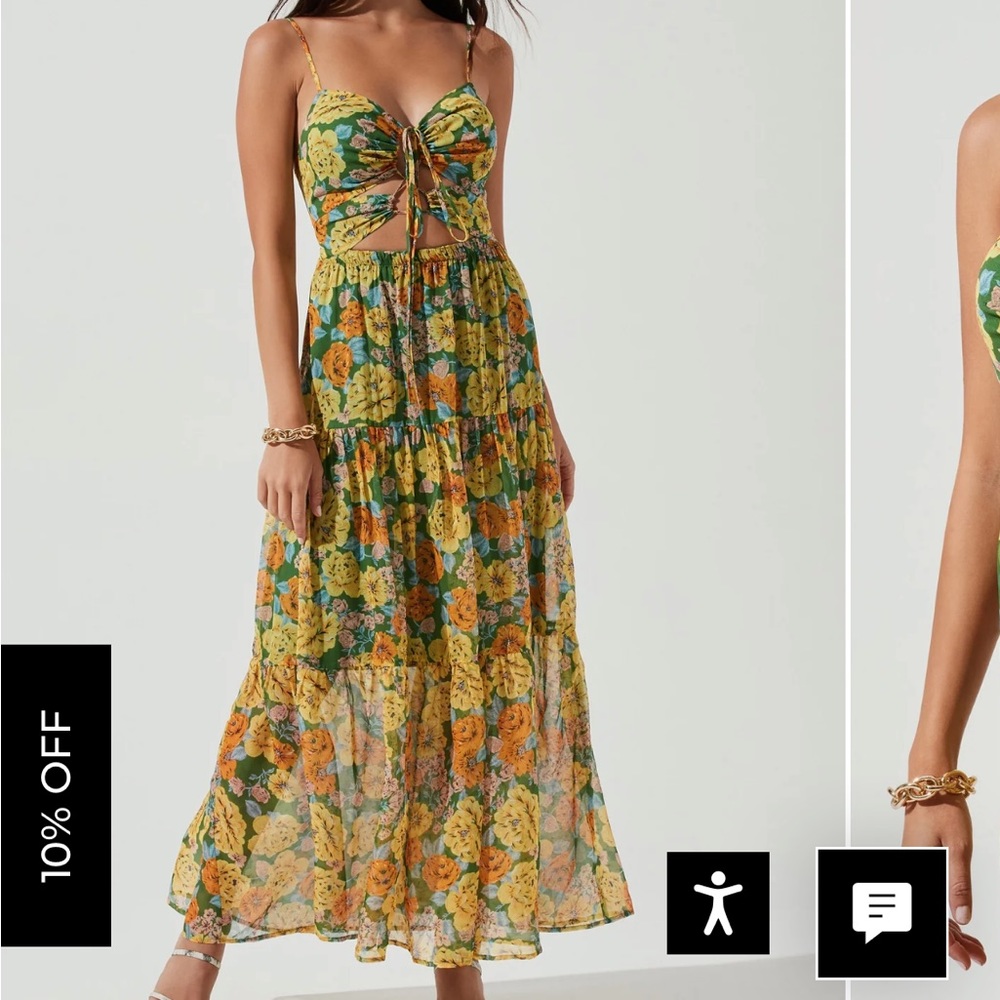 ASTR the label floral cinched front maxi dress